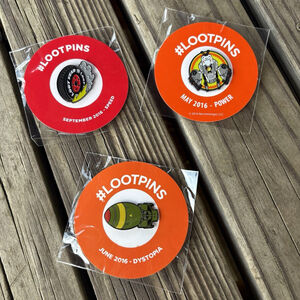 LootCrate LootPins Lot of 3 May June September 2016 Speed Power Dystopia Pins